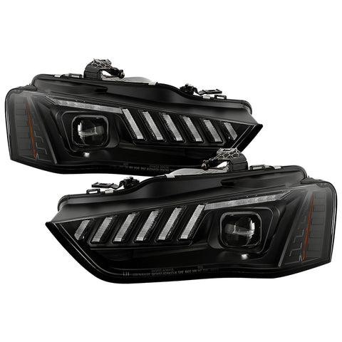 Spyder 2013 - 2016 Audi A4 / S4 Halogen Model Only High-Power LED Headlights - Black PRO-YD-AA413HALAP-BK
