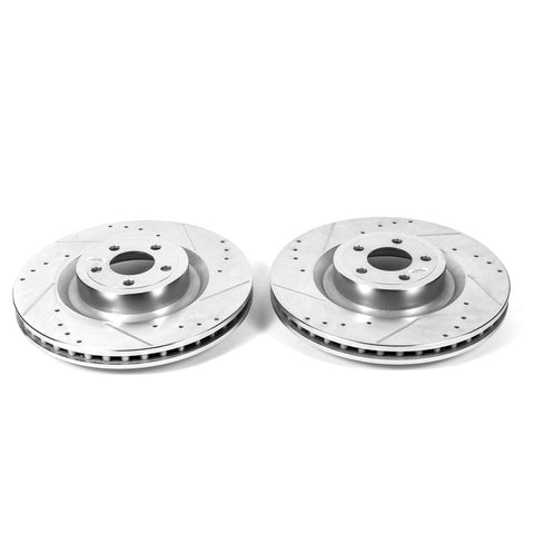Power Stop 2015 - 2022 Ford Mustang w/ 6 piston Calipers Front Drilled & Slotted Rotor - Pair