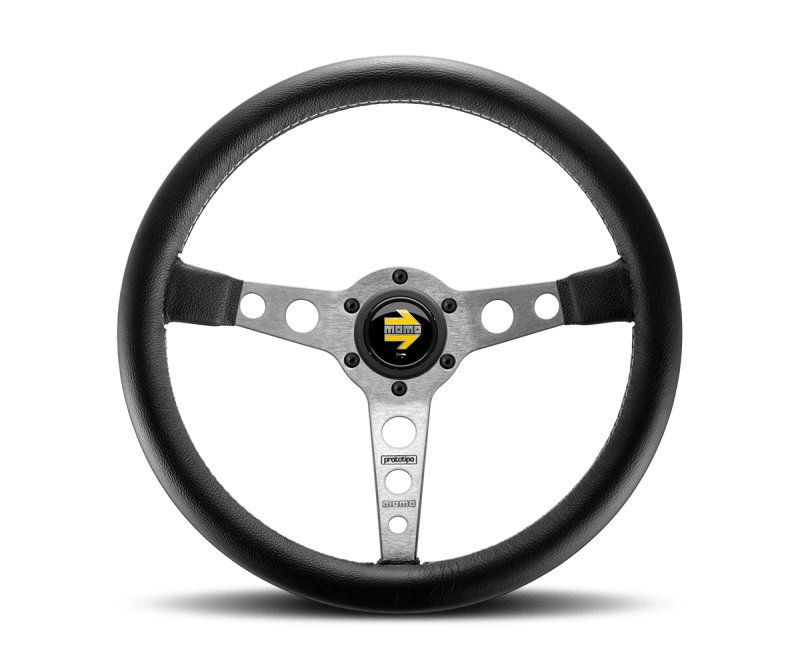 MOMO prototipo 350φ Momo Prototipo Steering Wheel 350 mm - Black Leather/Wht Stitch