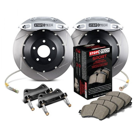 StopTech 95-98 Nissan Skyline GT-R Front BBK Silver ST-40 Caliper 355x32 Slotted Rotor
