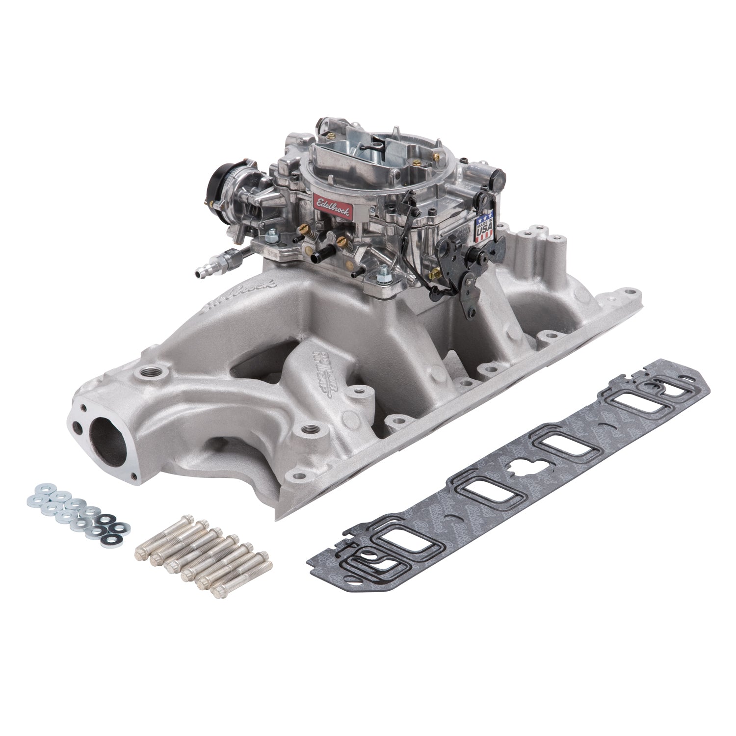 Edelbrock Manifold And Carb Kit Performer RPM Air-Gap Small Block Ford ...