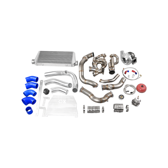 CXRacing Single Turbo Manifold Downpipe and Intercooler Kit For 2004-2013 BMW 3 Series E90/E92 with LS1 Engine Swap