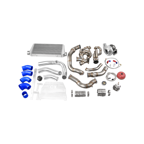 CXRacing Single Turbo Manifold Downpipe and Intercooler Kit For 2004-2013 BMW 3 Series E90/E92 with LS1 Engine Swap