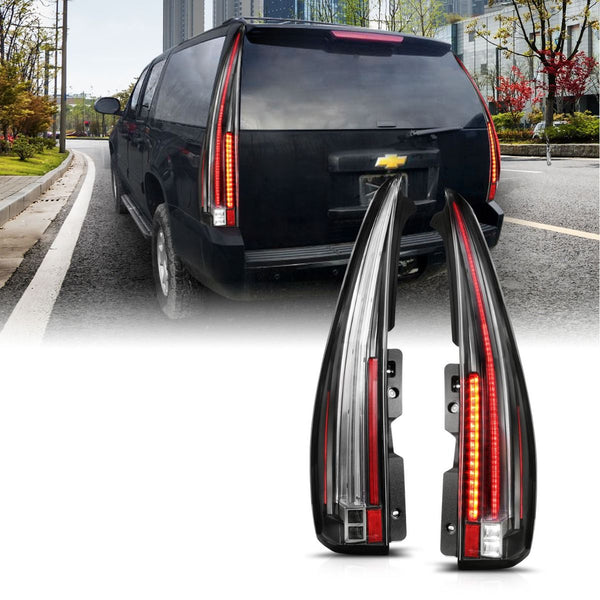ANZO 2007-2014 Chevrolet Tahoe / Suburban / GMC Yukon Led Taillights Red/Clear