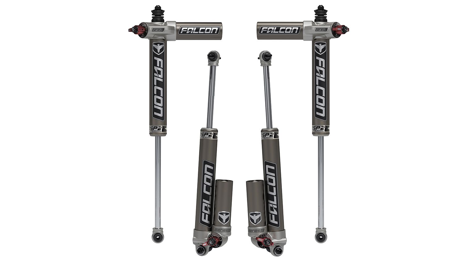 Falcon Shocks - Wrangler JK 2dr: Falcon SP2 3.3 Fast Adjust Piggyback Shock Kit (1.5–2.5” Lift)