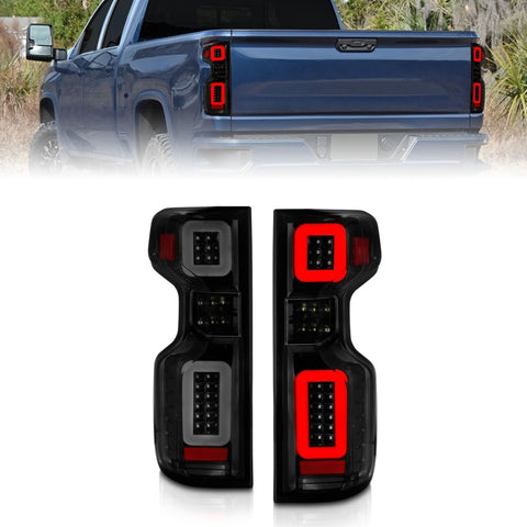 Anzo 2019 - 2023 Chevy Silverado Full LED Tailights Black Housing Smoke Lens G2 (w/C Light Bars)