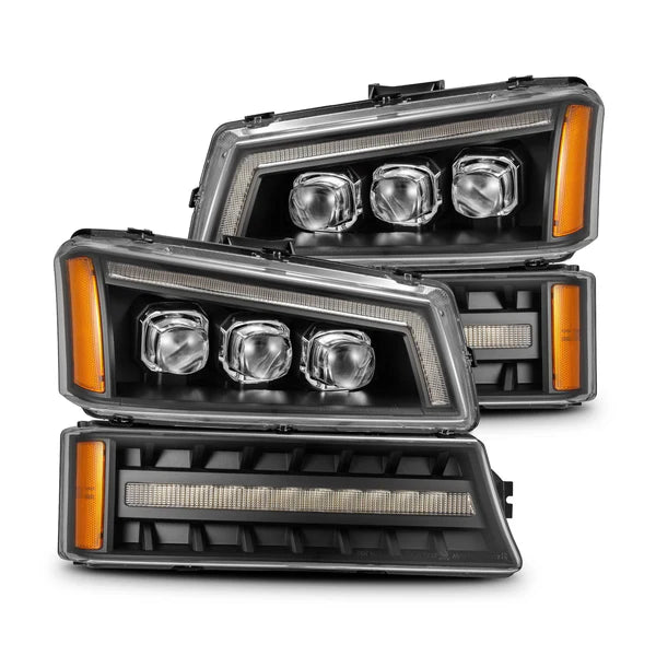 AlphaRex 2003 - 2006 Chevrolet Silverado/ 2002 - 2006 Avalanche (without body cladding) NOVA-Series LED Projector Headlights Black