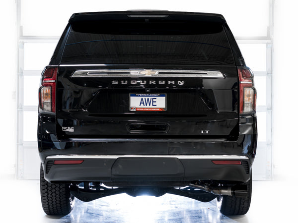 AWE Tuning 2021+ GMC Tahoe/Yukon 5.3L 0FG Side Exit Catback Exhaust - Diamond Black Tips