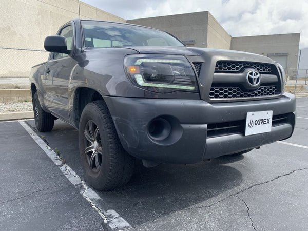 AlphaRex 2005 - 2011 Toyota Tacoma LUXX LED Projector Headlights Plank Style Alpha Black w/Activ Light/DRL