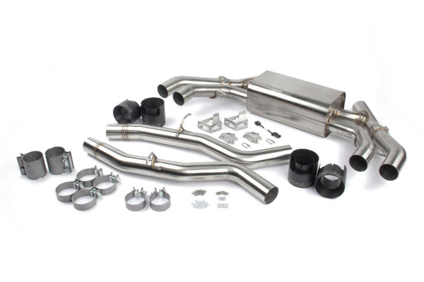 Dinan 2020 - 2025 BMW X3 M / X4 M (F97/F98) Free Flow Axleback Exhaust System - Black Tips