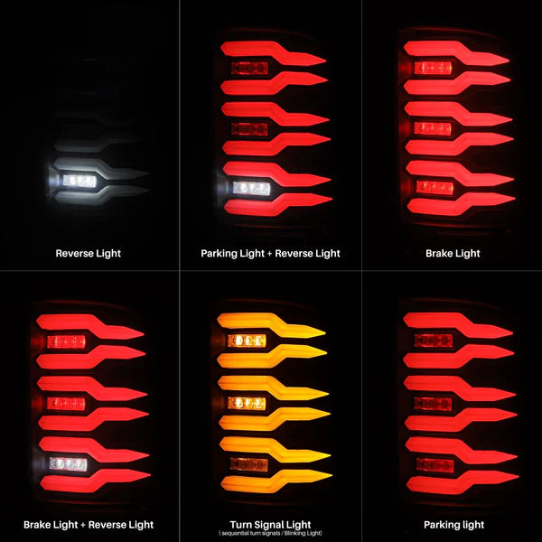 AlphaRex 2007 - 2013 GMC Sierra 1500/ 2007 - 2014 2500/3500HD (No Classic/Dually) Luxx-Series LED Tail Lights Blk