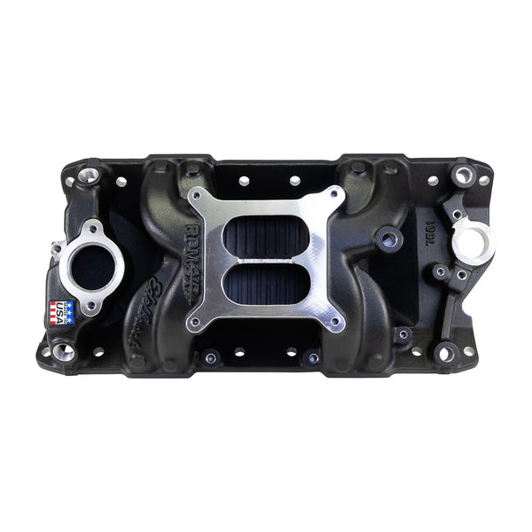 Edelbrock Intake Manifold RPM Air-Gap Small-Block Chevy 262-400 Black