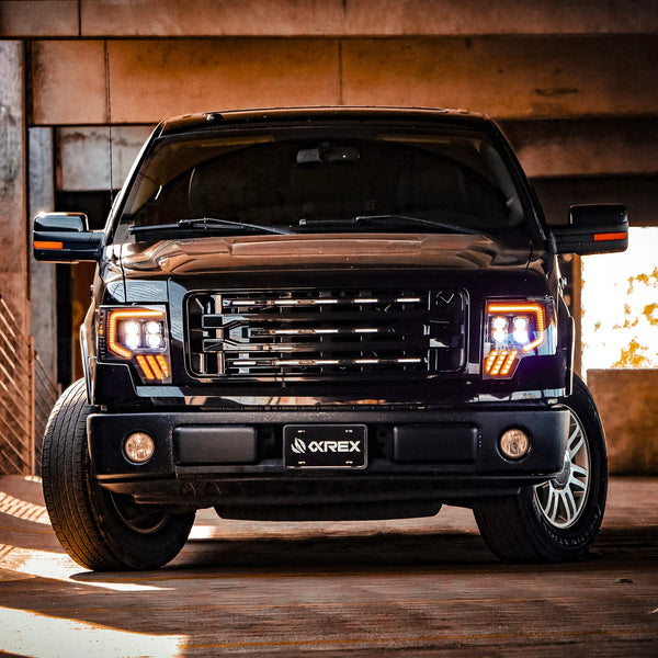 AlphaRex 2009 - 2014 Ford F150 NOVA-Series LED Projector. Headlights Alpha Blk w/Activ Light & SeqSig /SB DBL