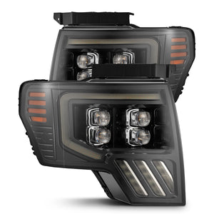 AlphaRex 2009 - 2014 Ford F150 NOVA-Series LED Projector. Headlights Alpha Blk w/Activ Light & SeqSig /SB DBL