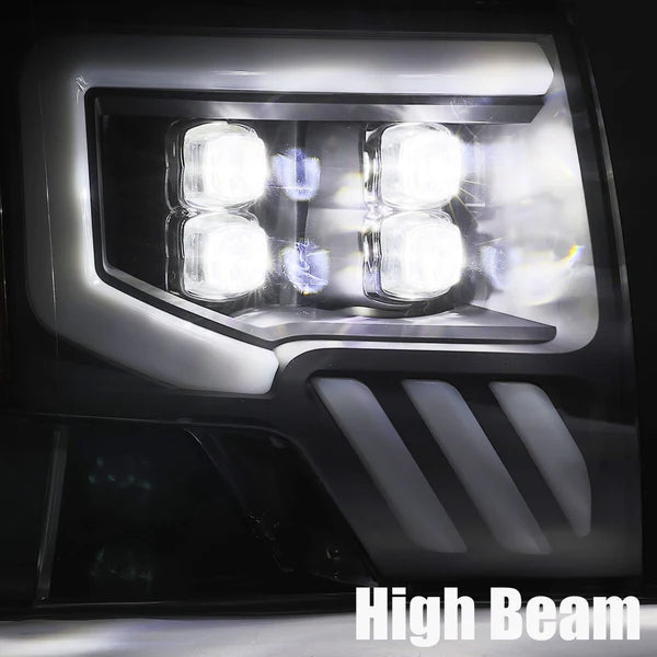 AlphaRex 2009 - 2014 Ford F-150 NOVA LED Projector Headlights Plank Style Matte Black w/Activ Light/Seq Signal