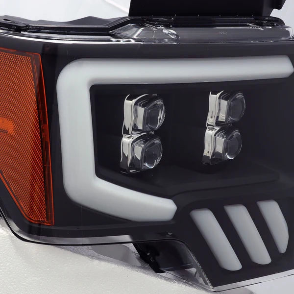 AlphaRex 2009 - 2014 Ford F-150 NOVA LED Projector Headlights Plank Style Matte Black w/Activ Light/Seq Signal