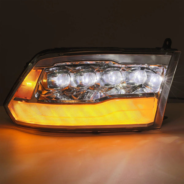 AlphaRex 2009 - 2018 Dodge Ram 1500HD NOVA LED Projector Headlights Plank Style Design Chrome w/DRL