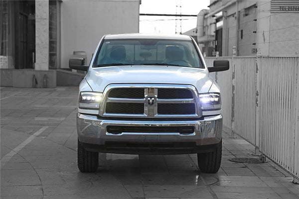 AlphaRex 2009 - 2018 Dodge Ram 1500HD NOVA LED Projector Headlights Plank Style Design Chrome w/DRL