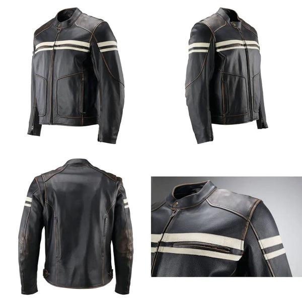 River Road Hoodlum Vintage Leather Jacket Black