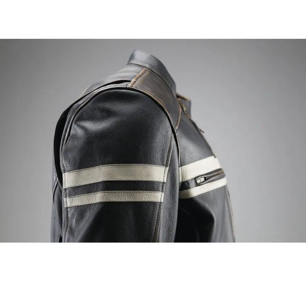 River Road Hoodlum Vintage Leather Jacket Black