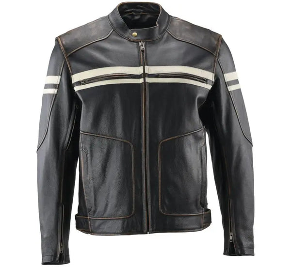 River Road Hoodlum Vintage Leather Jacket Black