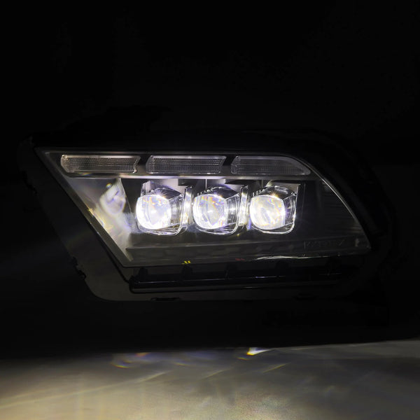 AlphaRex 2010 - 2012 Ford Mustang NOVA-Series LED Proj. Headlights Alpha-Blk w/Activ Lght & Seq.Sig SB DBL