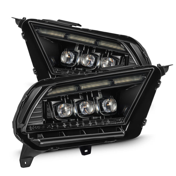 AlphaRex 2010 - 2012 Ford Mustang NOVA-Series LED Proj. Headlights Alpha-Blk w/Activ Lght & Seq.Sig SB DBL