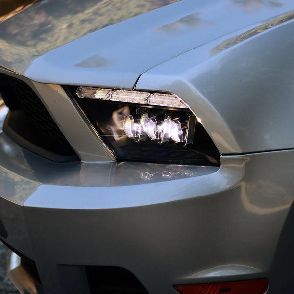 AlphaRex 2010 - 2012 Ford Mustang NOVA-Series LED Proj. Headlights Alpha-Blk w/Activ Lght & Seq.Sig SB DBL