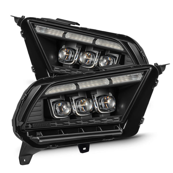 AlphaRex 2010 - 2012 Ford Mustang NOVA-Series LED Projector Headlights Blk w/Activ Light & Seq.Sig /SB DRL