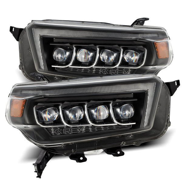 AlphaRex 2010 - 2013 Toyota 4Runner NOVA LED Projector Headlights Plank Style Black w/Seq Signal/DRL