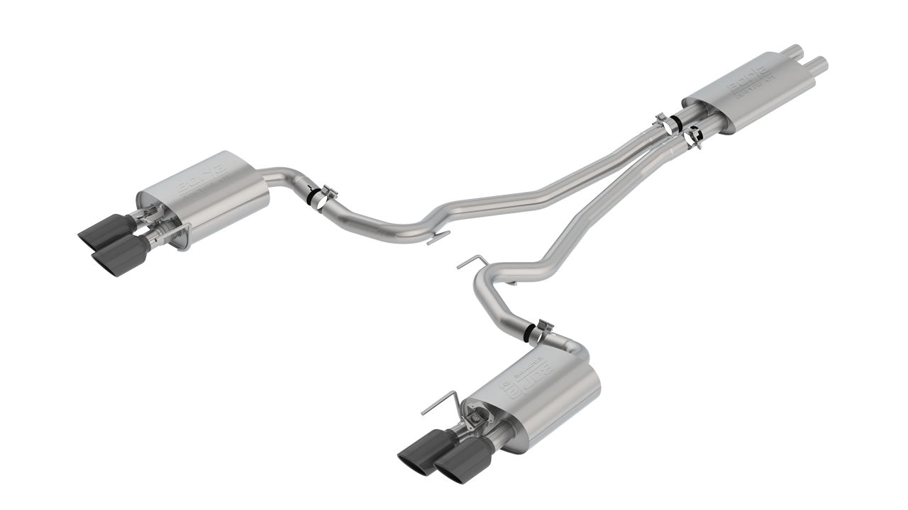 Borla 2018-2023 Ford Mustang GT Cat-Back Exhaust System Touring Part # 1014045BC - Black Tips