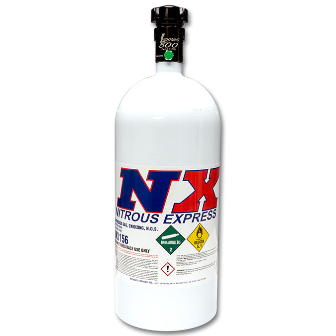 Nitrous Express 10lb Bottle w/Lightning 500 Valve (6.89 Dia x 20.19 Tall)