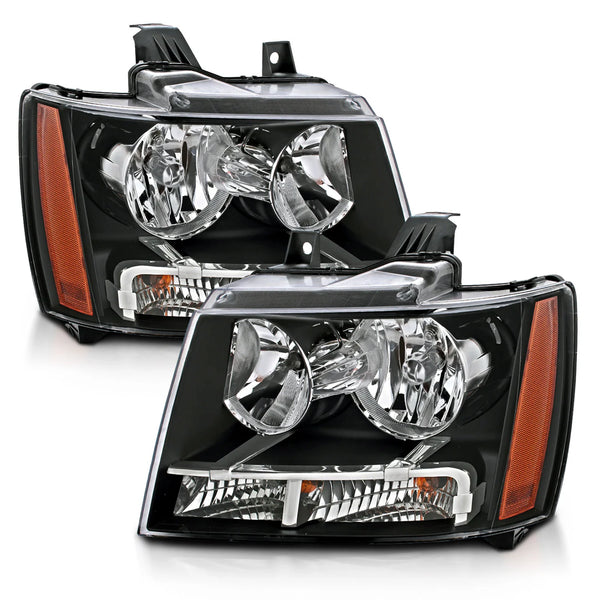 ANZO 2007-2014 Chevrolet Tahoe/Suburban / Avalanche Crystal Headlights Black