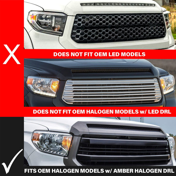 ANZO 2014-2017 Toyota Tundra LED Crystal Headlights w/ Switchback Black Housing w/ DRL