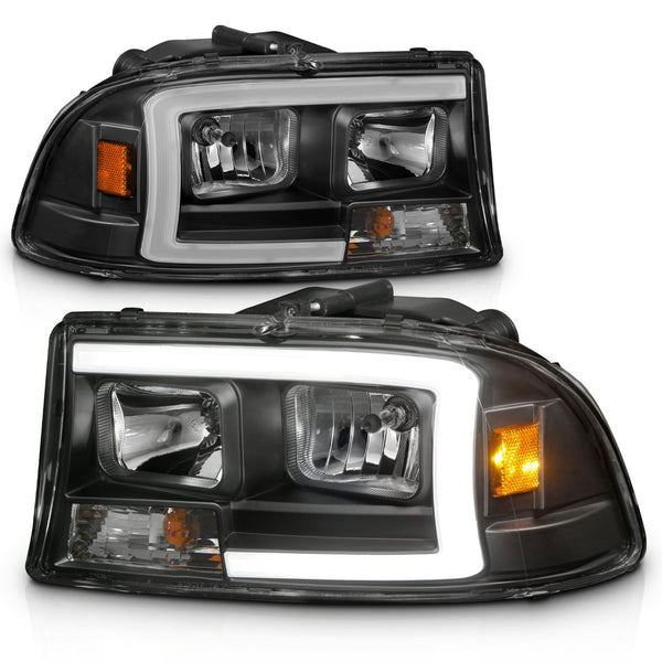 ANZO 1997 - 2004 Dodge Dakota / 1998 - 2003 Durango Crystal headlight Set w/ Light