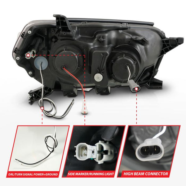 ANZO 2010 - 2013 Toyota 4Runner Projector Headlights - Black