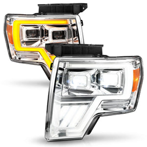 ANZO 2009 - 2014 Ford F-150 Full LED Proj Headlights w/Initiation Feature - Chrome