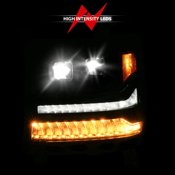 ANZO 2016 - 2018 Chevy Silverado 1500 (Factory HID Models ONLY) Full LED Proj Headlights Black - Pair