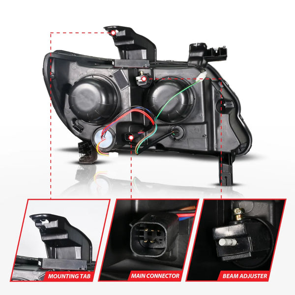 ANZO 2015 - 2022 Chevy Colorado Full LED Headlights w/ Initiation (Amber DRL) - Black