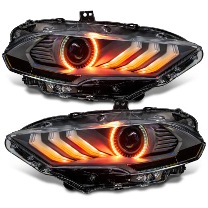 Oracle Lighting 2018 - 2023  Ford Mustang Dynamic ColorSHIFT LED Headlights - Black Series
