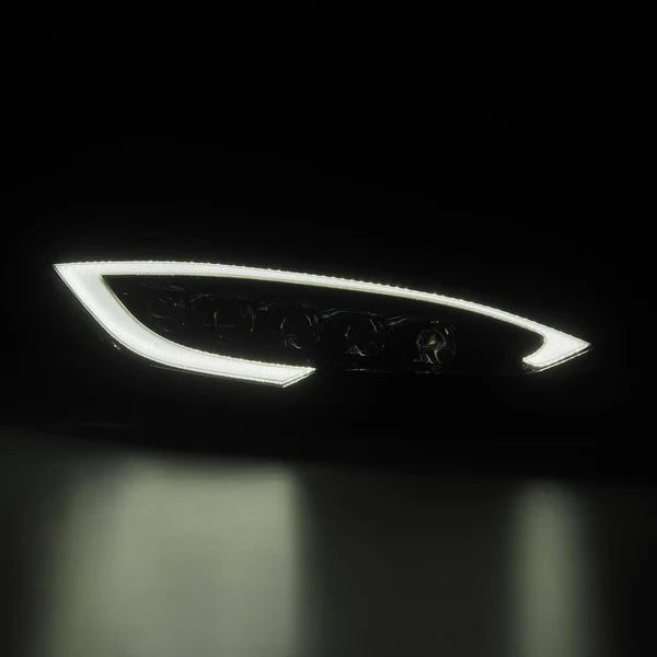 AlphaRex 2012 - 2021 Tesla Model S NOVA LED Proj Headlights Alpha-Black w/Actv Light & Seq.Sig / SB DRL