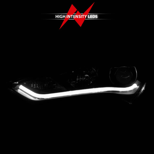 ANZO 2013-2016 Hyundai Genesis Projector Headlights w/ Plank Style Design Black (HID Compatible)