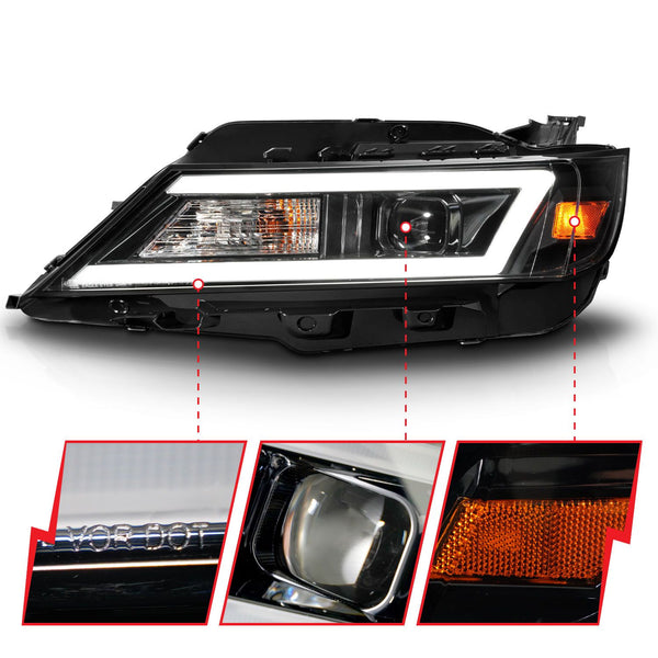 Anzo 2014 - 2020 Chevrolet Impala Square Projector LED Bar Headlights w/ Black Housing