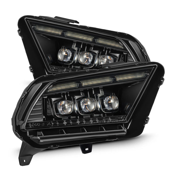 AlphaRex 2013 - 2014 Ford Mustang NOVA-Series LED Projector Headlights Blk w/Activ Lght & Seq.Sig / SB DRL