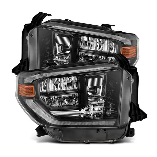 AlphaRex 2014 - 2021 Toyota Tundra MK II LUXX Series Crystal Headlights Alpha Black