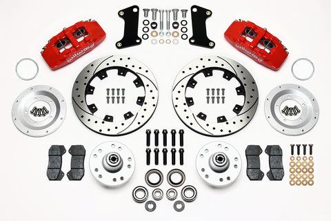 Wilwood Dynapro 6 Front Hub Kit 12.19in Drilled Red 67-69 Camaro (*Line Kit Needed*)