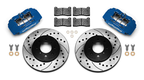 Wilwood DPHA Front Caliper & Rotor Kit Drilled Honda / Acura w/ 262mm OE Rotor - Competition Blue