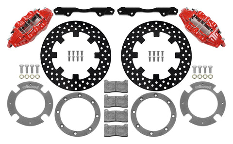 Wilwood 2017 - 2023 Can-Am Maverick X3 Red 6-Piston Front Kit 11.25in - Drilled Rotors