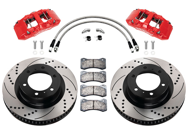 Wilwood 2015 - 2023 Toyota Tacoma / 2010 - 2014 GX460 / 2003 - 2009 GX470 Aero6-DM SRP Front Big Brake Kit 13.31 Rotor - Red w/Lines