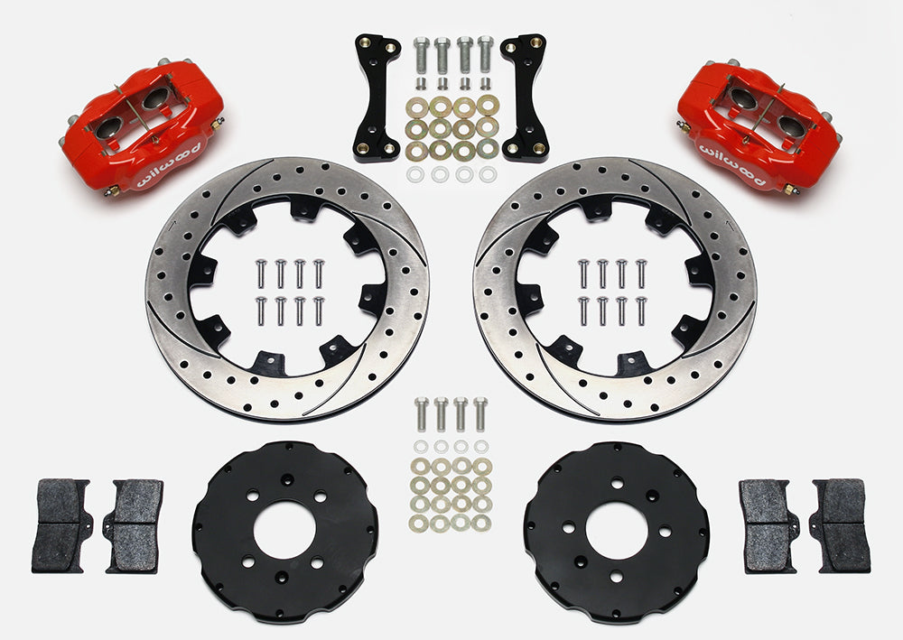 Wilwood Forged Dynalite Front Hat Kit 12.19in Drilled Red 1994 - 2013 Honda Civic / Fit / Acura Integra w/262mm Disc ( Big Brake Kit )